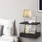 Wood Metal Floating Shelves for Bedroom, Bathroom Wall Shelf with Drawer, 2 Tier Storage, Floating Nightstand Bedside Table Shelf Wall Mounted Wall-mounted Kitchen Shelf, Coffee Bar Organizer
